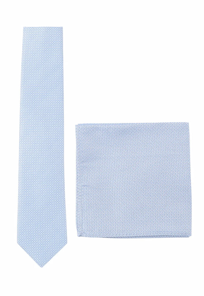 Set cravate pochette homme en soie – micro-motif