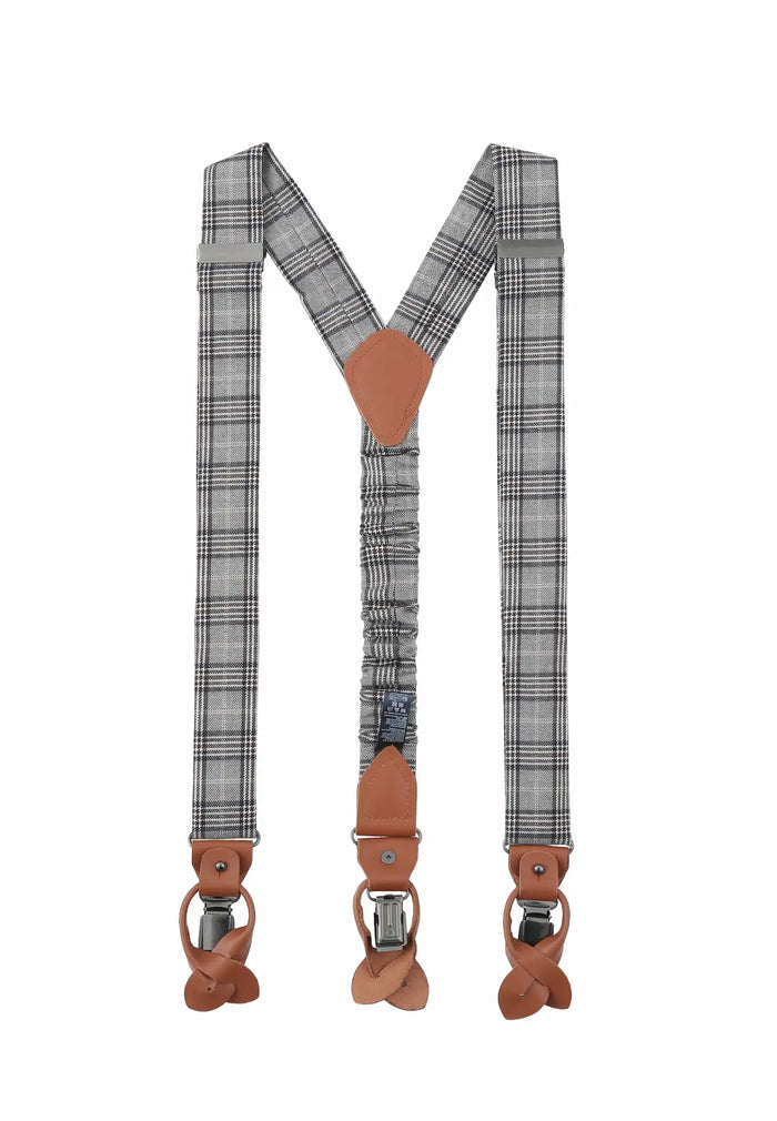 Ensemble de bretelles grises pour homme – Glencheck