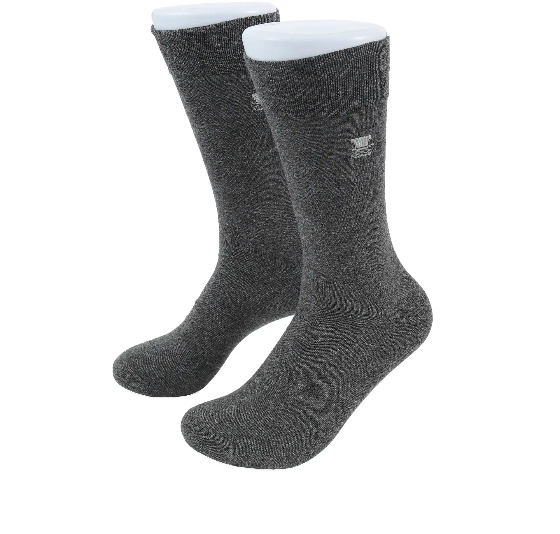 (Anthrazit) Herren Socken Uni Baumwolle mit Prince Bowtie Logo – Trageansicht