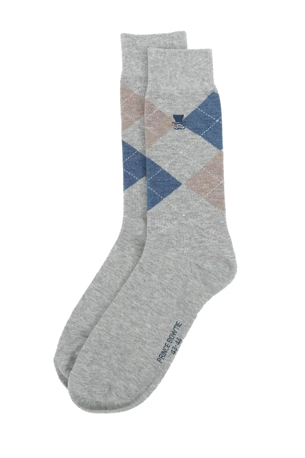 (Hellgrau) Herren Socke Argyle-Muster Baumwolle – Detailansicht Rautenmuster