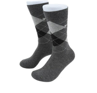 (Anthrazit) Herren Socken Argyle-Muster Baumwolle – Trageansicht
