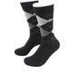 (Schwarz) Herren Socken Argyle-Muster Baumwolle – Trageansicht