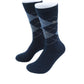 (Dunkelblau) Herren Socken Argyle-Muster Baumwolle – Trageansicht