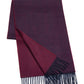 (Bordeaux) Kaschmirschal Herren Uni 100% Cashmere – gefaltet mit Fransen