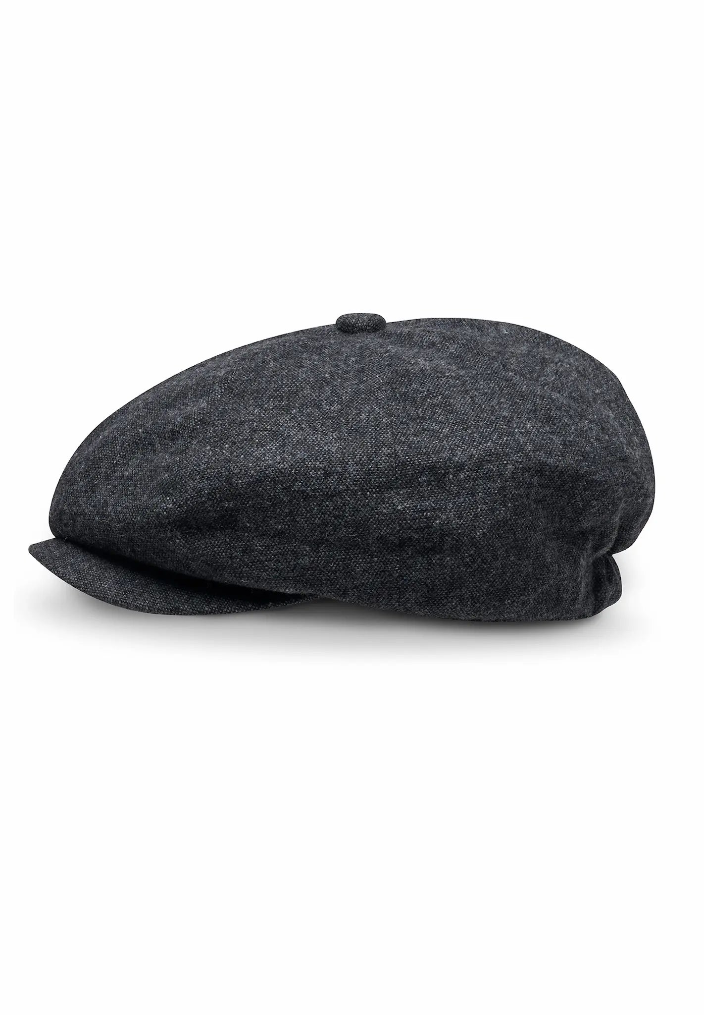 (Anthrazit) Ballonmütze Herren Tweed – Draufsicht 8-Panel