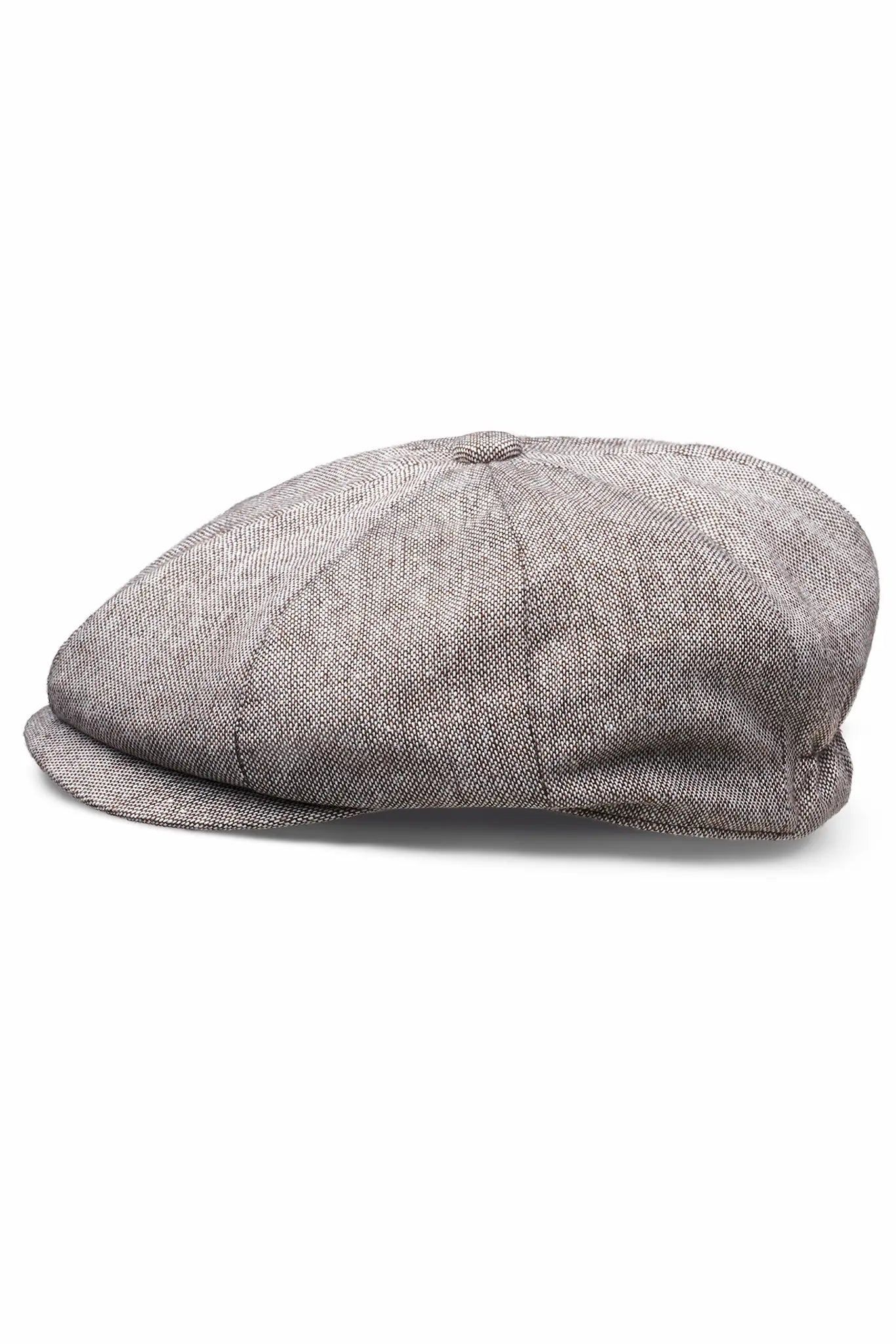 (Beige) Ballonmütze Tweed – Seitenansicht liegend