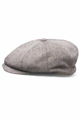 (Beige) Ballonmütze Tweed – Seitenansicht liegend