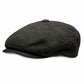 (Dunkelgrün) Ballonmütze Tweed Newsboy Cap – Detailansicht schräg