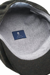 (Dunkelgrün) Ballonmütze Tweed – Innenseite mit Prince Bowtie Label