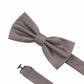 (Beige) Vorgebundene Fliege, Detailansicht Knoten und verstellbares Band