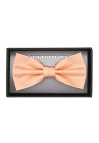 (Apricot) Vorgebundene Herrenfliege aus 100% Seide in Apricot in Geschenkbox