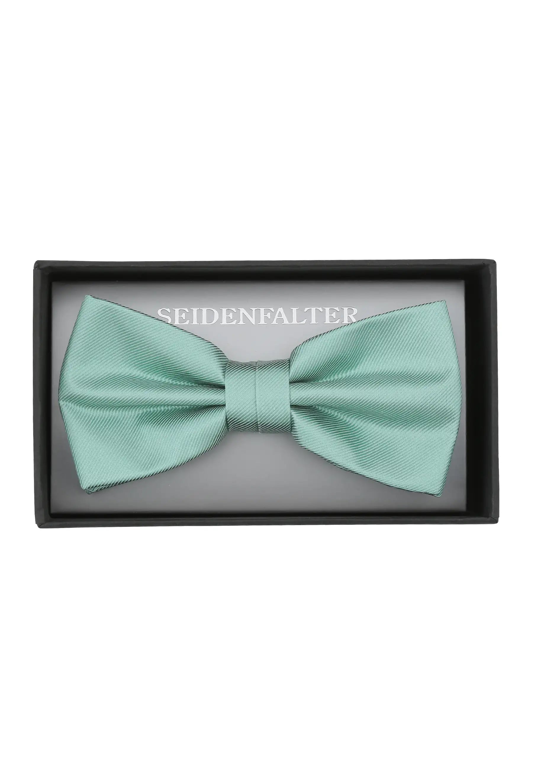 (Türkis) Vorgebundene Herrenfliege aus 100% Seide in Türkis in Geschenkbox