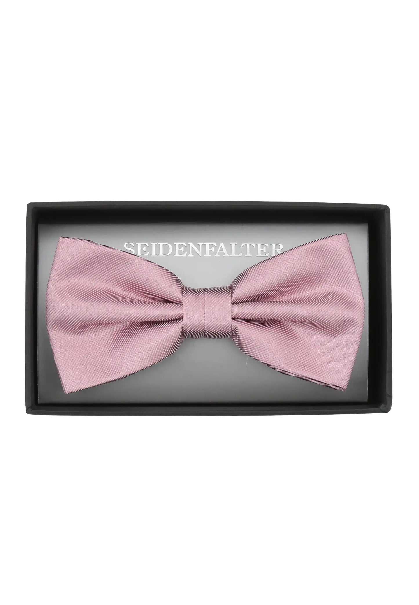 (Rosa) Vorgebundene Herrenfliege aus 100% Seide in Rosa in Geschenkbox