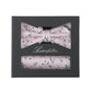 (Rosa) Seidenfalter Fliege-Einstecktuch Set in Geschenkbox, florales Muster