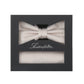 (Beige) Fliege und Einstecktuch Set aus Seide in Geschenkbox, Feinstruktur