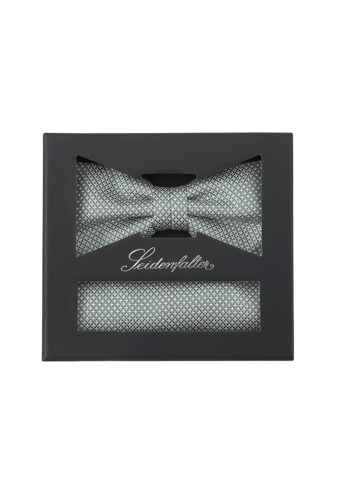 (Mint) Fliege und Einstecktuch Set aus Seide in Geschenkbox, Feinstruktur