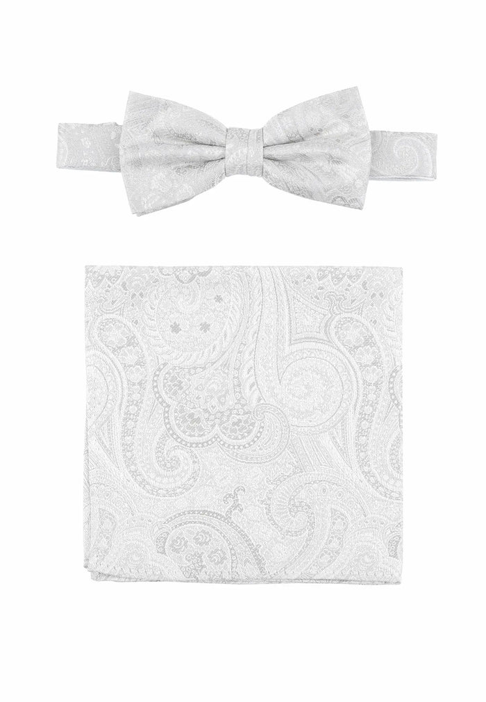 Nœud papillon et pochette de costume homme en soie – Paisley