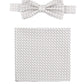 (Beige) Fliege und Einstecktuch Set Hochzeit Kreise – Fliege und Tuch ausgelegt