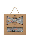 (Grau) Fliege Einstecktuch Set Herren Blumenmuster – Geschenkverpackung