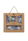 (Blau) Fliege Einstecktuch Set Herren Blumenmuster – Geschenkverpackung