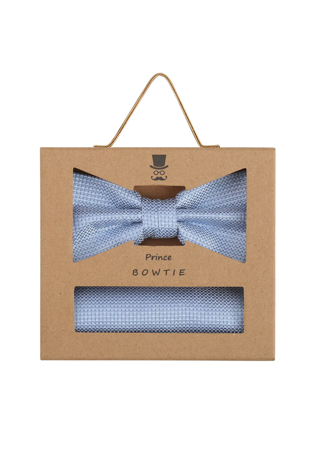 (Hellblau) Fliege Einstecktuch Set Herren Mikromuster Seide – Geschenkverpackung Prince Bowtie