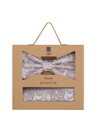 (Altrosa) Fliege Einstecktuch Set Herren Paisley Seide – Geschenkverpackung Prince Bowtie