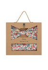 (Bunt) Fliege Einstecktuch Set Blumenmuster – Geschenkverpackung Prince Bowtie
