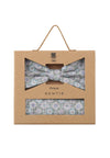 (Grau) Fliege Einstecktuch Set Medaillon-Muster – Geschenkverpackung Prince Bowtie