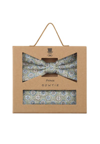 (Grün) Fliege Einstecktuch Set Medaillon-Muster – Geschenkverpackung Prince Bowtie
