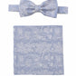 (Hellblau) Fliege Einstecktuch Set Herren Paisley Seide – Gesamtansicht