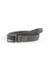 (Grau) Flechtgürtel Herren elastisch – geflochtener Stretchgürtel aufgerollt