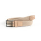 (Beige) Flechtbandgürtel Herren elastisch – geflochtener Stretchgürtel aufgerollt