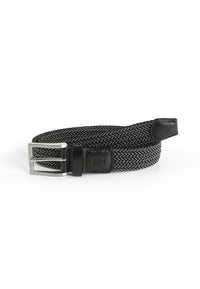 (Schwarz) Flechtgürtel Herren elastisch – geflochtener Stretchgürtel aufgerollt