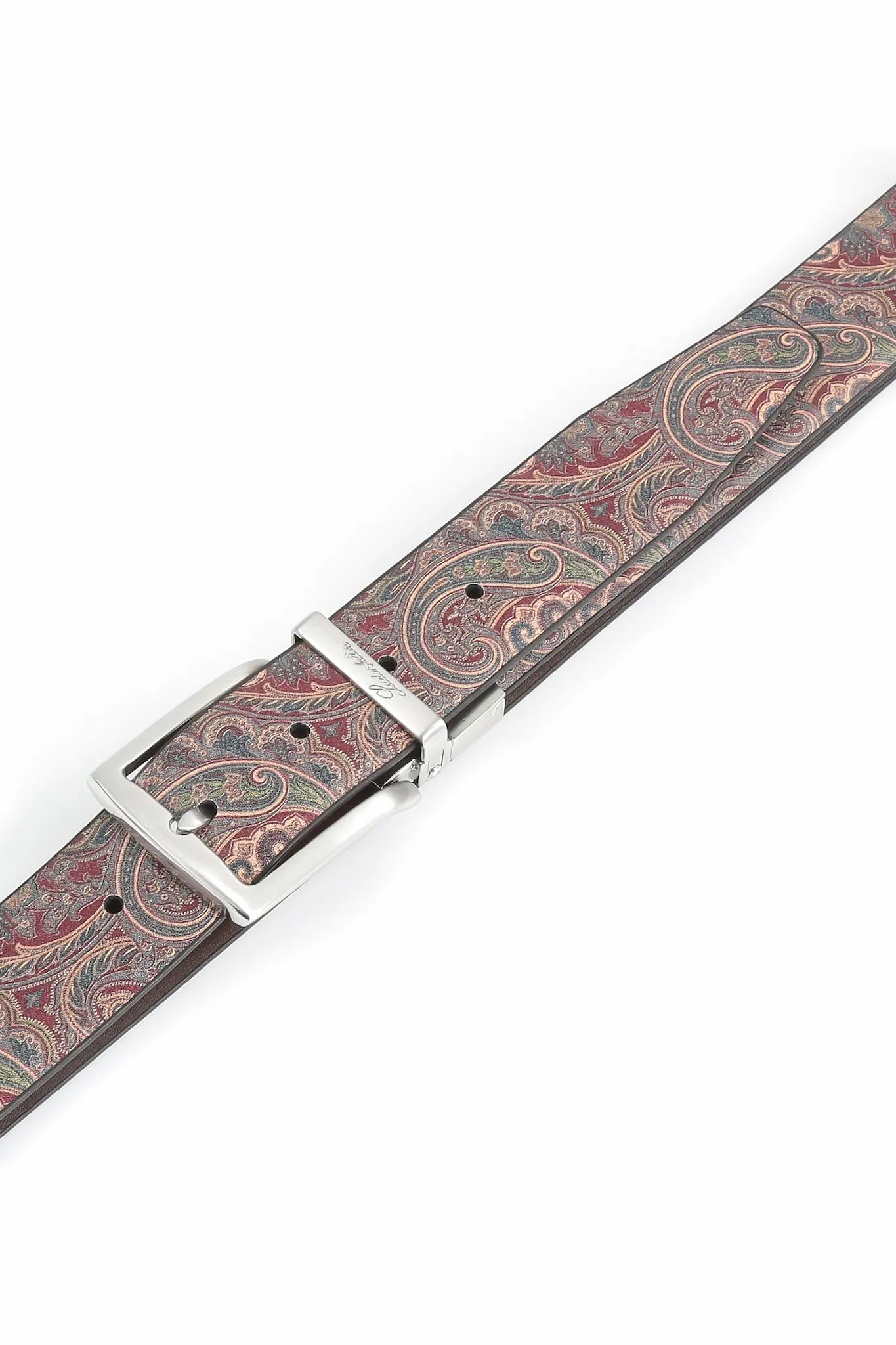 (Dunkelbraun) Flacher Gürtel mit klarer Trennung zwischen Außen- und Innendesign