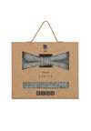 (Mint) Kids Fliege Einstecktuch Set Leinen – Geschenkverpackung Prince Bowtie