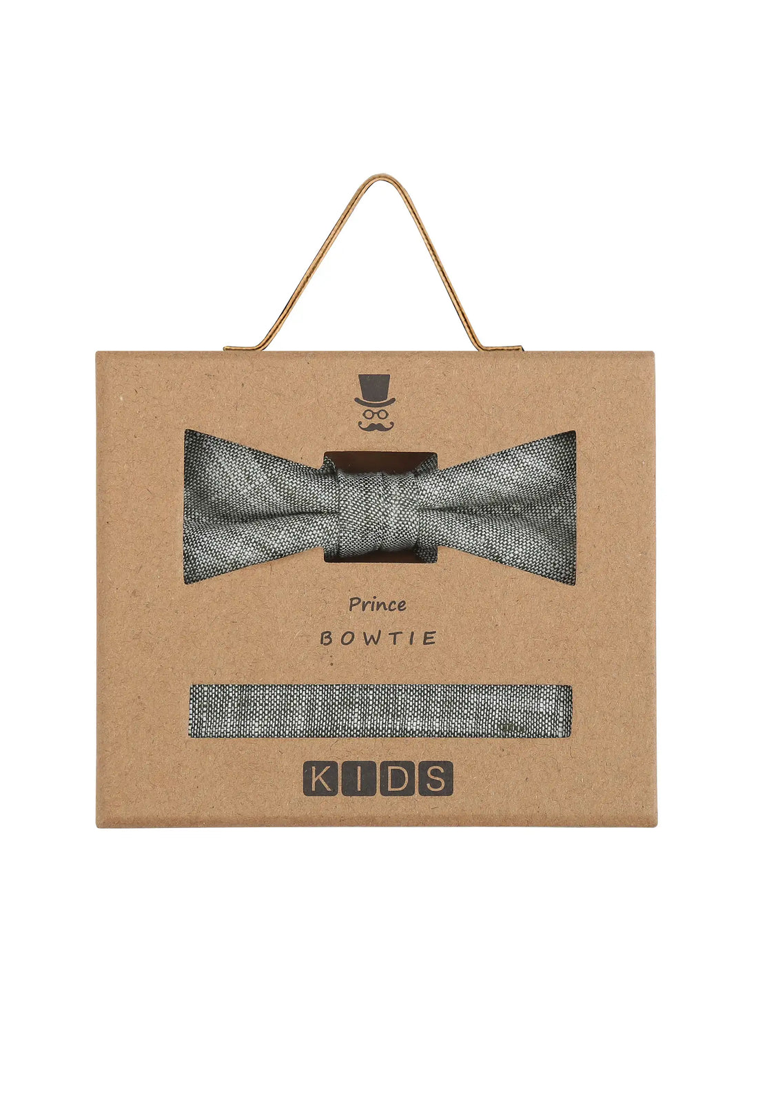 (Mint) Kids Fliege Einstecktuch Set Leinen – Geschenkverpackung Prince Bowtie