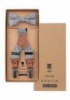 (Blau) Kids Hosenträger Set mit Fliege Leinen – Geschenkbox Prince Bowtie