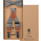 (Grau) Kids Hosenträger Set mit Fliege Leinen – Geschenkbox Prince Bowtie