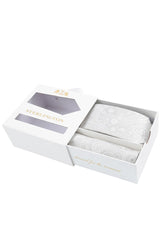 (Champagner) Krawatte Einstecktuch Set Sterlington – Geschenkbox schräg geöffnet