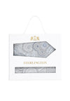 (Blau) Krawatte Einstecktuch Set Paisley Seide – Sterlington Geschenkbox Frontalansicht