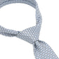 (Blau) Hochzeitskrawatte Kreise Seide – Detailansicht gebundener Knoten