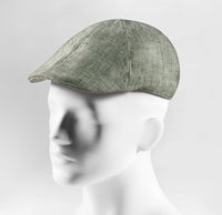 (Mint) Schiebermütze Herren Leinen – Flat Cap seitliche Ansicht auf Mannequin