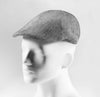 (Grau) Schiebermütze Herren Leinen – Flat Cap seitliche Ansicht auf Mannequin