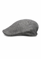 (Grau) Schiebermütze Herren Tweed – Draufsicht