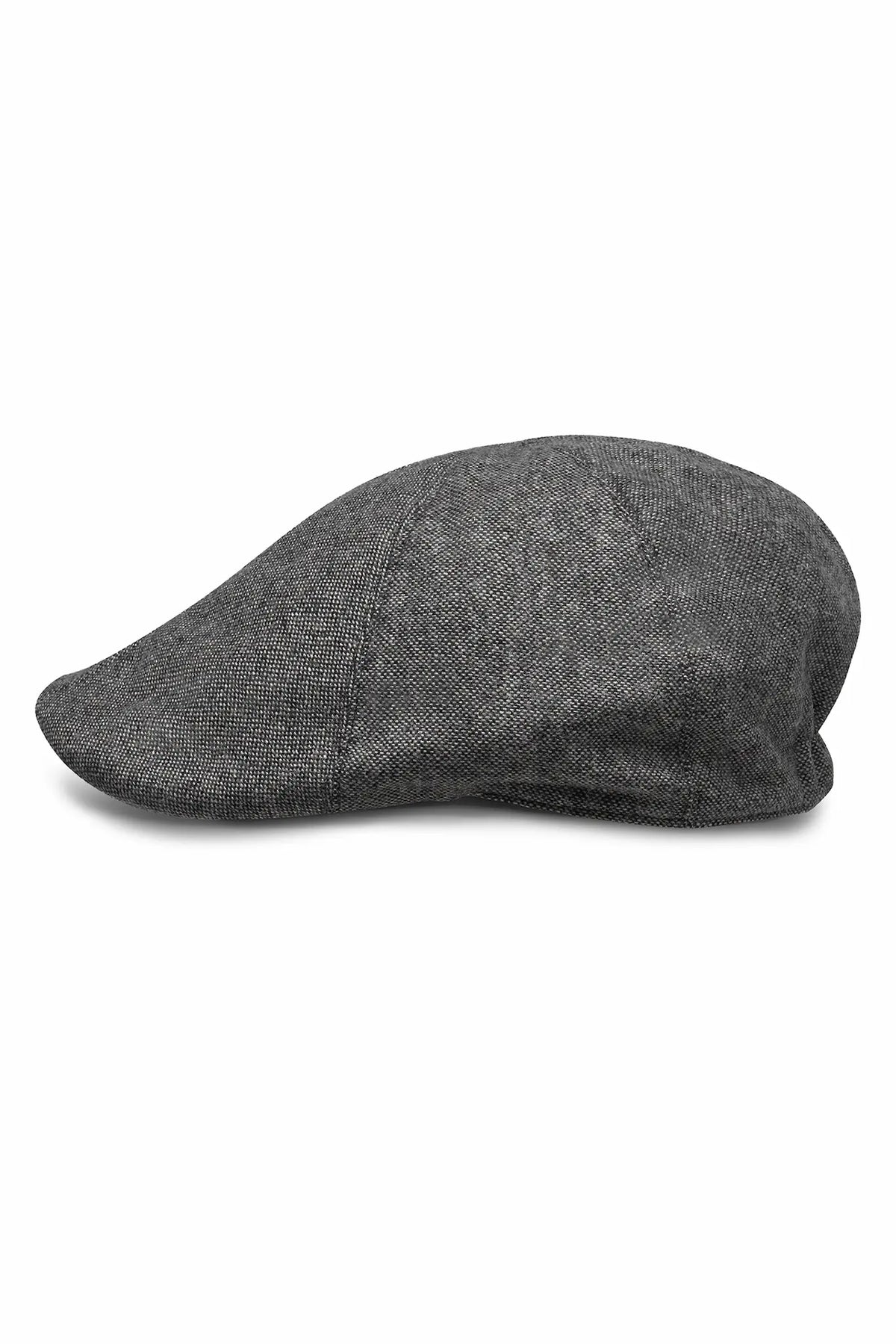 (Anthrazit) Schiebermütze Herren Tweed – Draufsicht