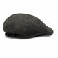 (Dunkelgrün) Schiebermütze Tweed Flat Cap – Rückansicht mit Gummiband