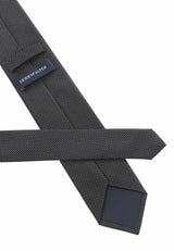 (Schwarz) seidenkrawatte herren picote verarbeitung label naht detail