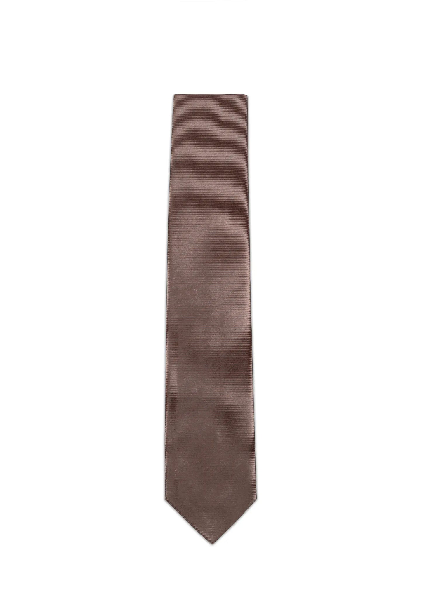 (Braun) Uni Krawatte 7cm–7.5cm flach Frontansicht