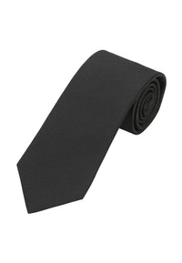 (Schwarz) Uni Krawatte 7cm–7.5cm gerollt Vorderansicht