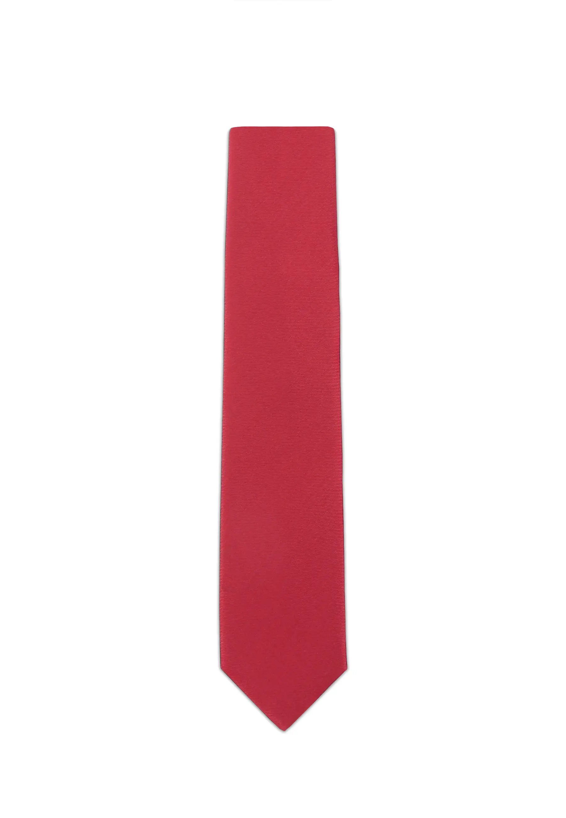 (Hellrot) Uni Krawatte 7cm–7.5cm flach Frontansicht